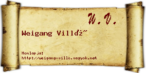 Weigang Villő névjegykártya